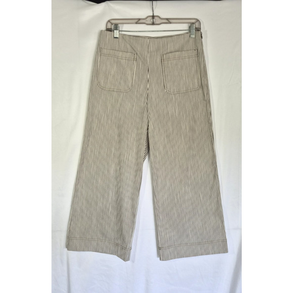 New w/Tag Trina Turk Whitewash/Gray Striped Cropped Fortunate Pant US 4 RT $248 - Picture 3 of 9